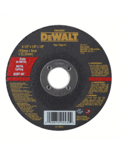 Disco De Corte Meta Dewalt Dw44530 4.1/2" X 1/8 X 7/8 