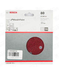 Lija Disco Grano 80 Gex 150-6 Perforada (5 Un) Bosch