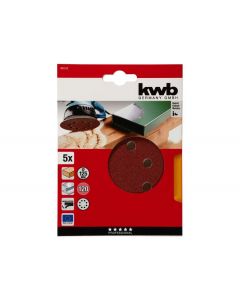 Set Kwb Lija Disco Velcro 4 1/2" Grano 120 (5 Unidades)